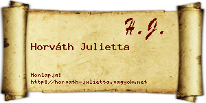 Horváth Julietta névjegykártya